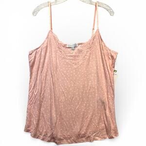 NWT P.J. Salvage Pink Lace Cami XL Star Print Pajama Sleep Tank